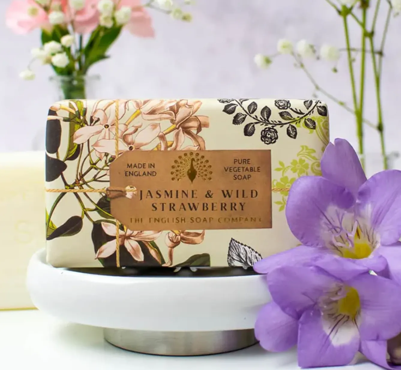 English Soap Company Soaps & Lotions-Anniversary Jasmine & Wild Strawberry Soap