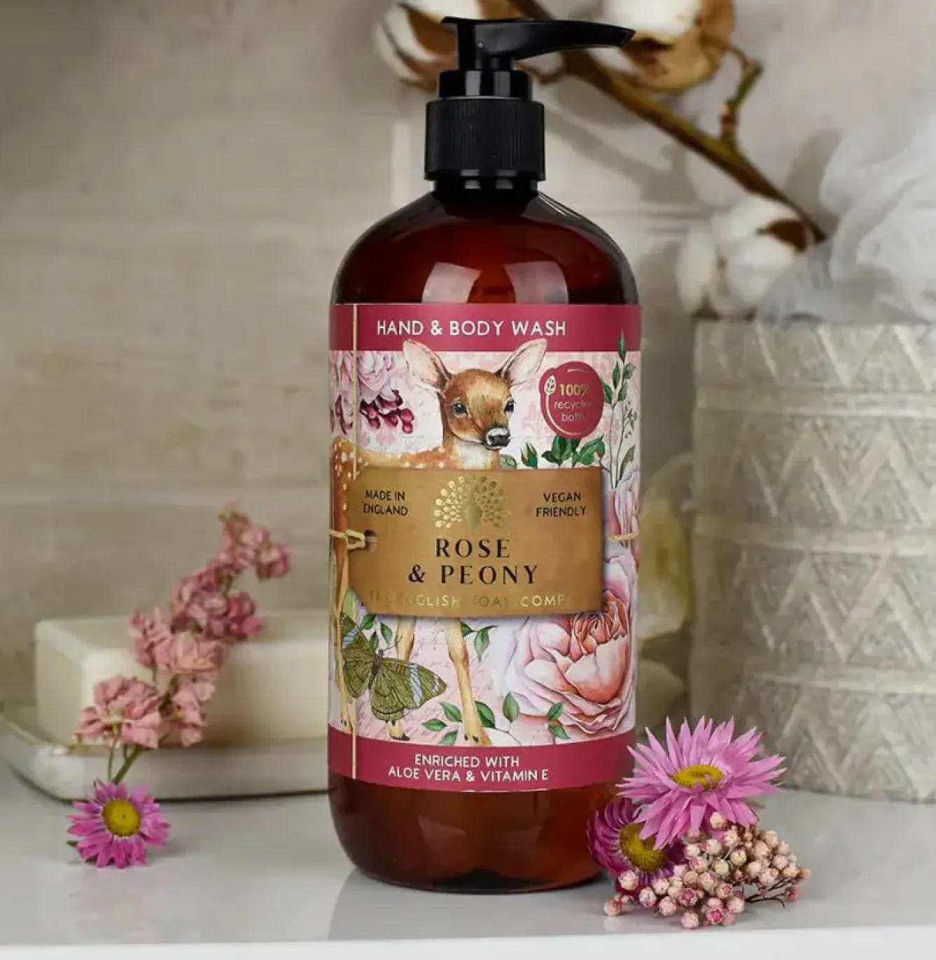 English Soap Company Soaps & Lotions-Anniversary Rose & Peony Hand and Body Wash