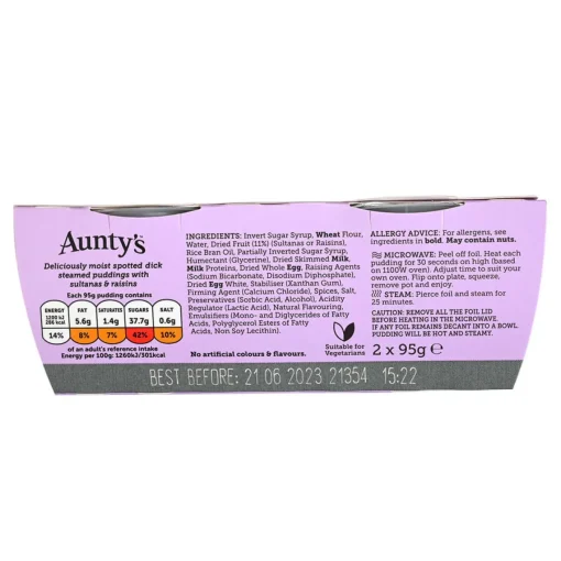 Tea & Biscuits British Store Cupboard-Aunty's Spotted Dick Steamed Puds