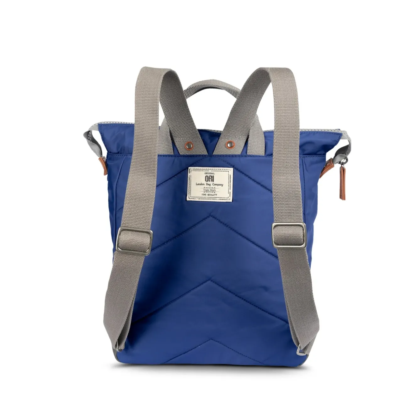 Ori London Bags-Bantry Burnt Blue Recycled Nylon Backpack - Medium