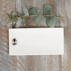Toasted Crumpet Soaps & Lotions|Serving Plates & Boards-Bee Bone China Rectangular Soap Dish