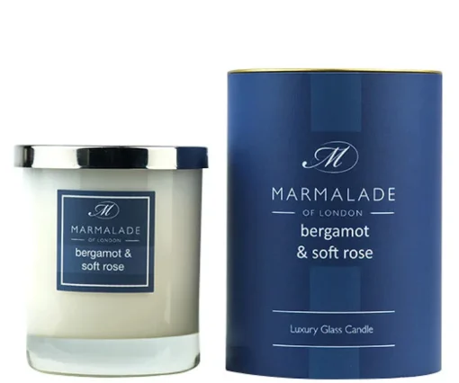 Marmalade of London Home Fragrance-Bergamot & Soft Rose Glass Candle