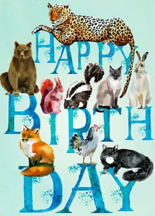 Madame Treacle Greeting Cards-Birthday Animals Greetings Card