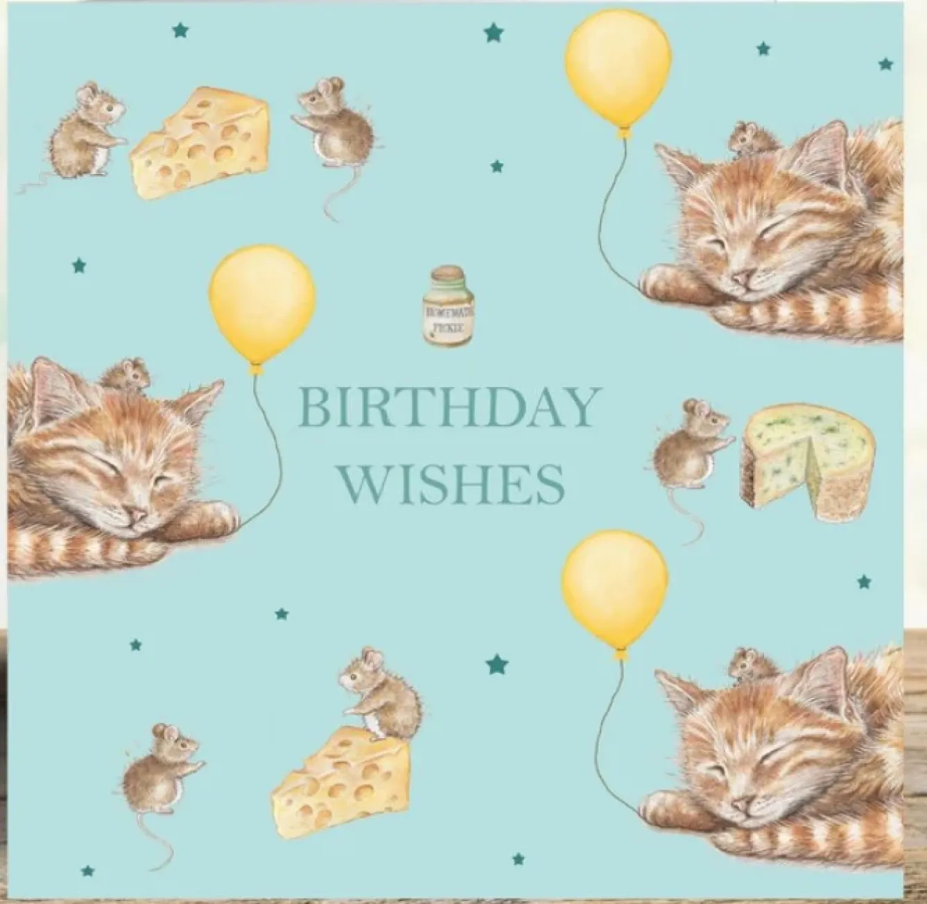 West Country Designs Greeting Cards-'Birthday Wishes' Cat & Mice Birthday Card