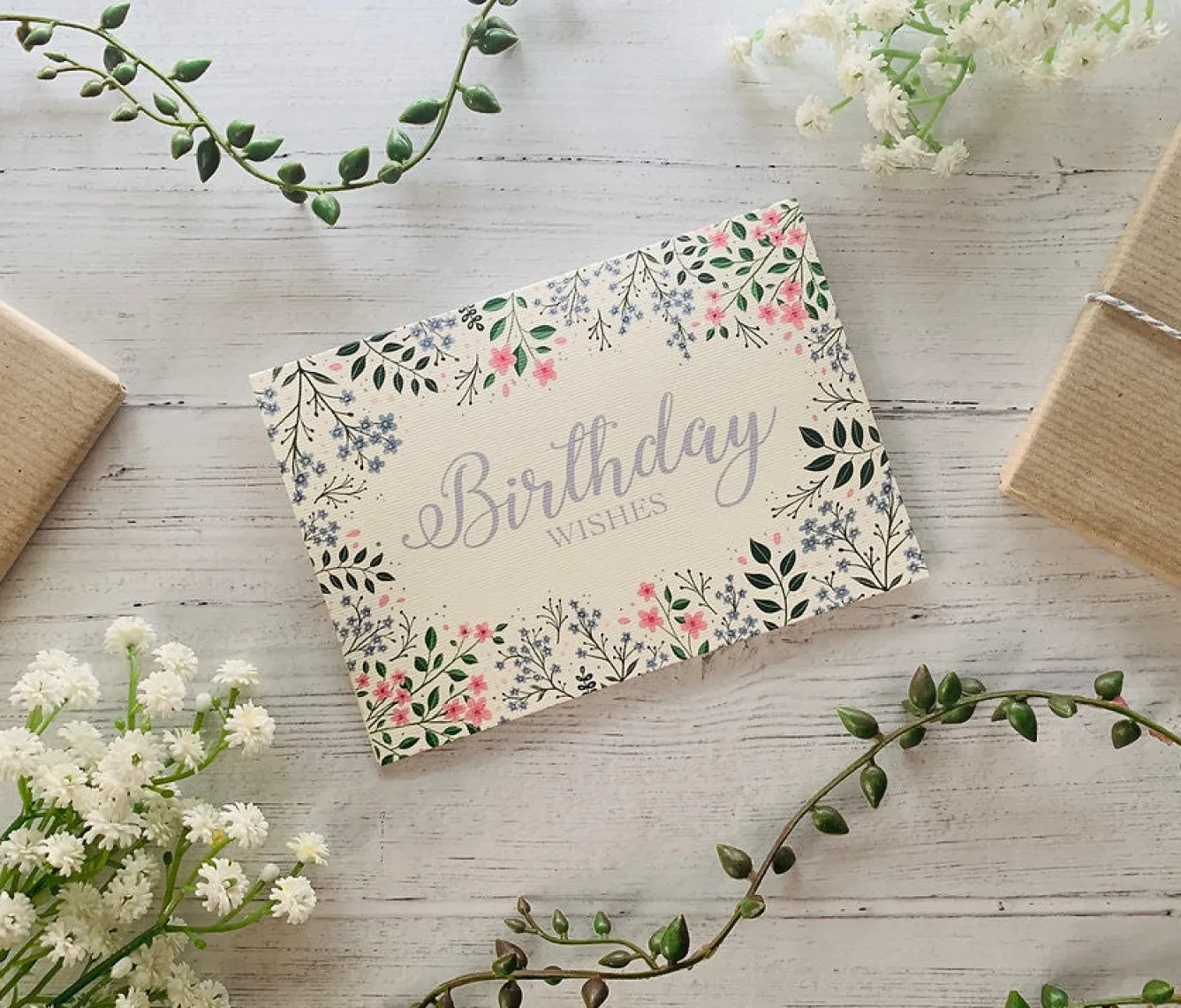 Becky Amelia Greeting Cards-Birthday Wishes Meadow Greeting Card