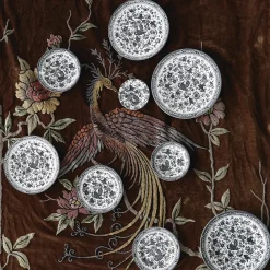 Burleigh Plates-Black Regal Peacock Medium Plate 8 3/4 in