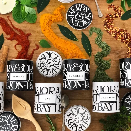 Emma Bridgewater Novelty|Storage-Black Toast Set of 6 Herb/Spice Tins