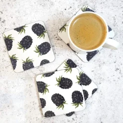 Corinne Alexander Coasters-Blackberry Coaster Set by