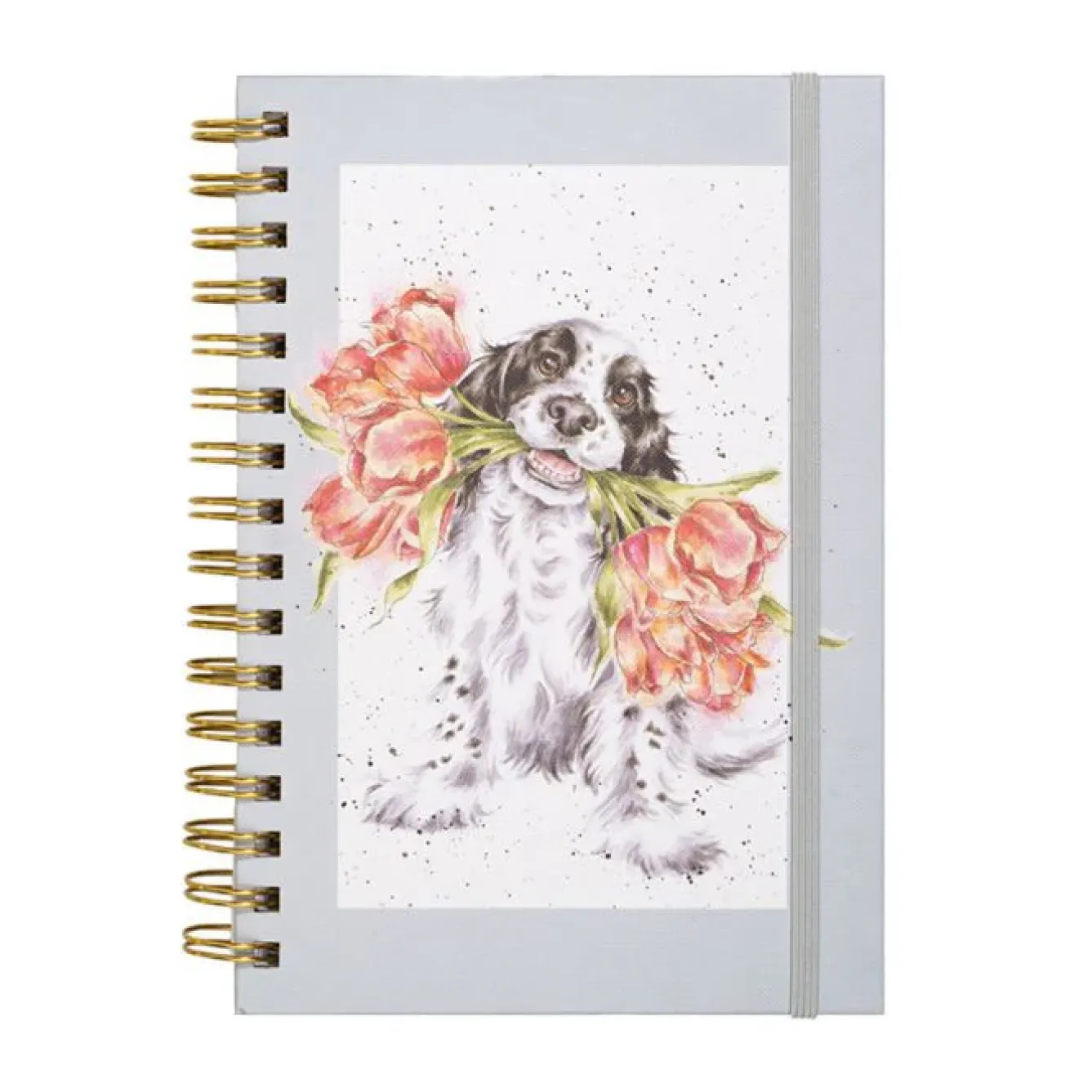 Wrendale Designs Stationery-'Blooming with Love' Spaniel Spiral Bound Notebook