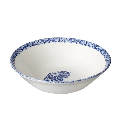 Burleigh Bowls & Dishes-Blue Calico Cats Cereal Bowl