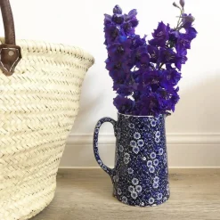 Burleigh Jugs-Blue Calico Large Tankard Jug