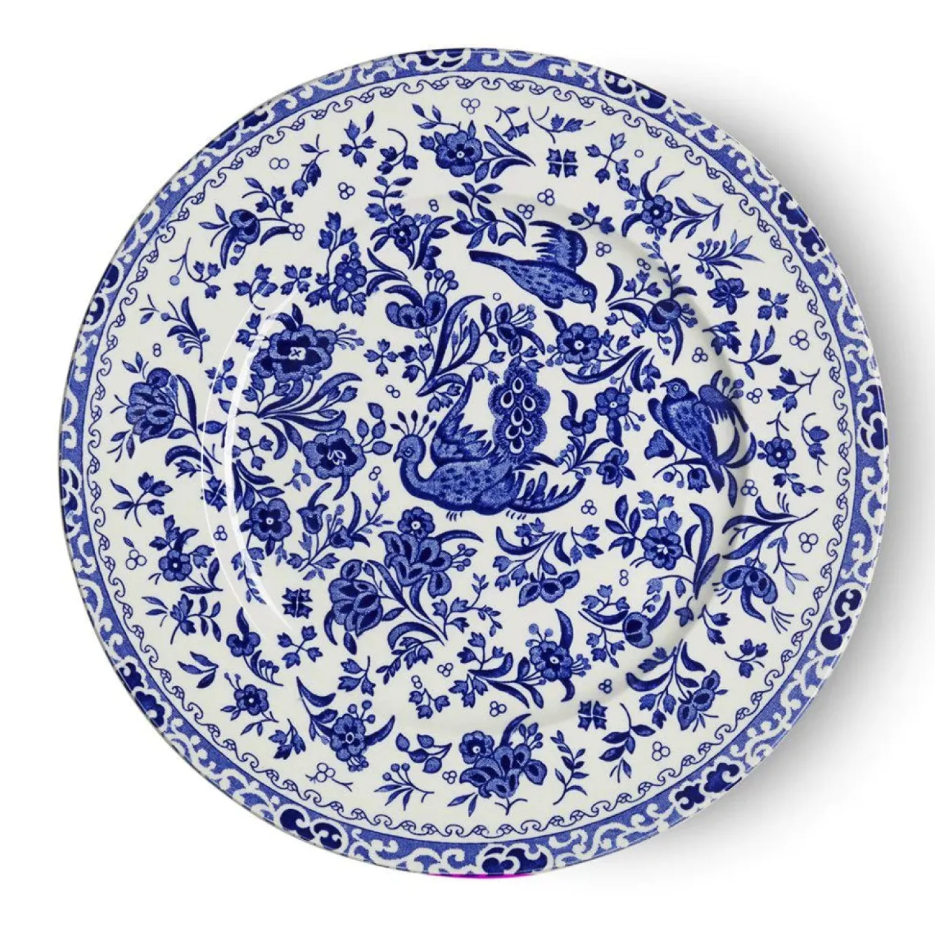 Burleigh Plates-Blue Regal Peacock Medium Plate 8 3/4 in