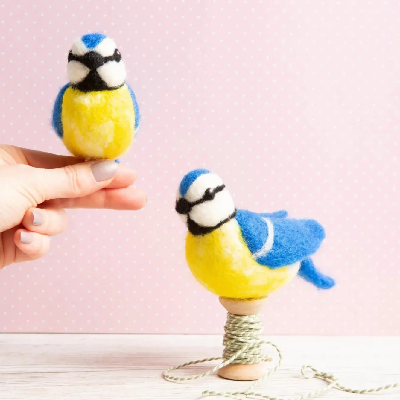 Hawthorn Handmade Crafts-Blue Tits Needle Felting Kit