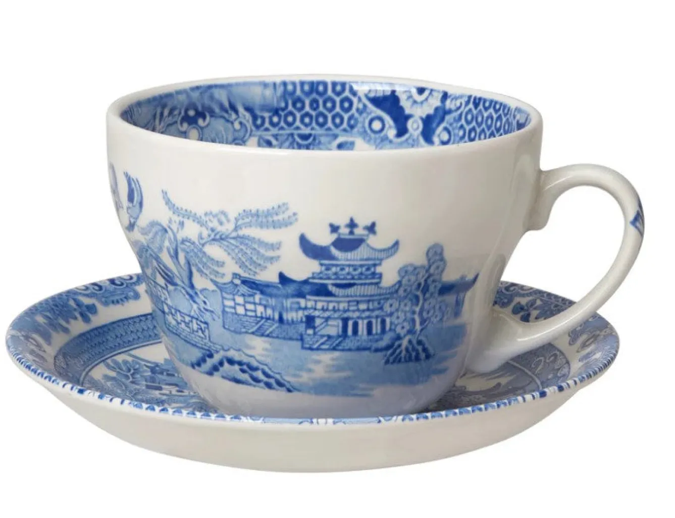 Burleigh Tea|Teacups-Blue Willow Breakfast Cup and Saucer
