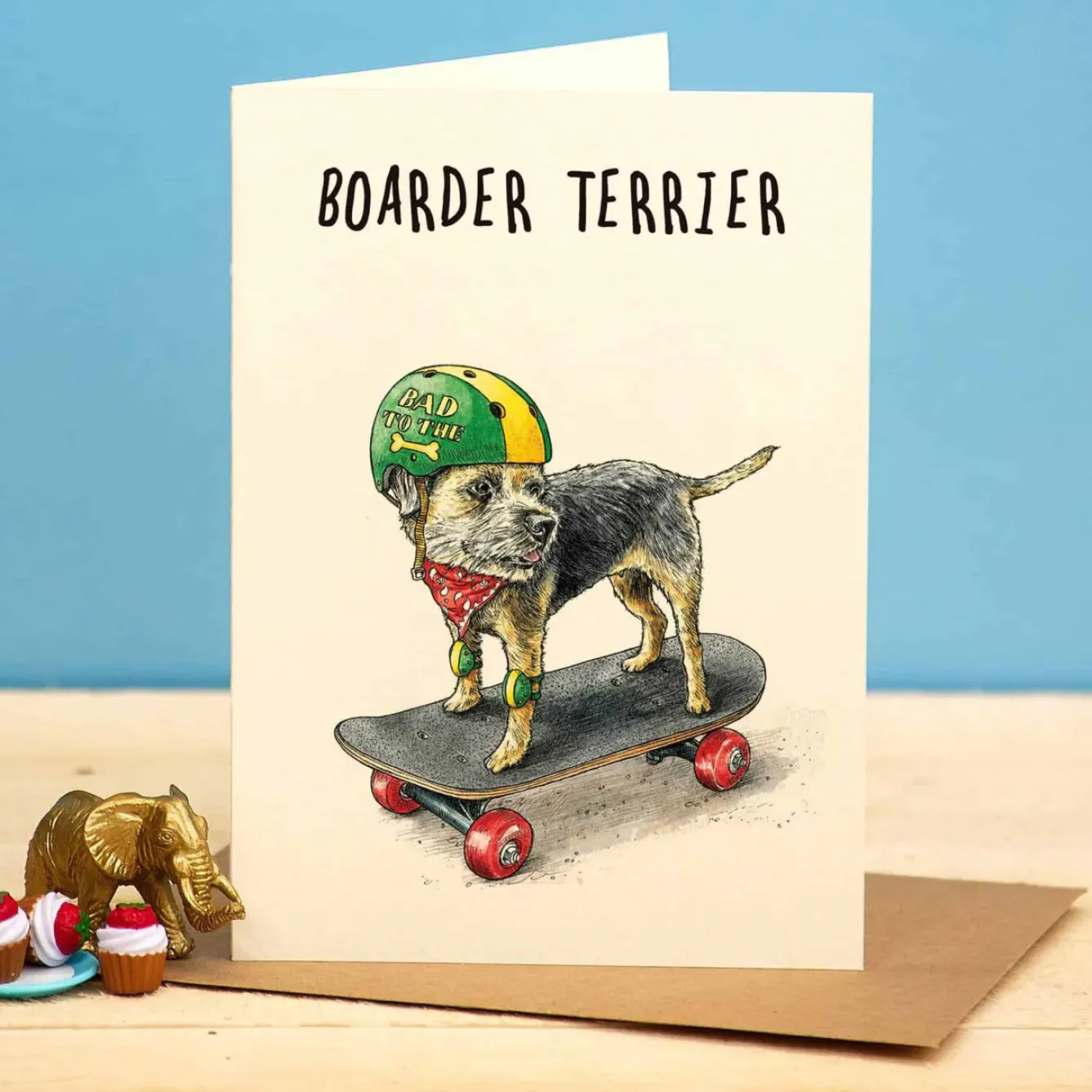 Bewilderbeest Greeting Cards-Boarder Terrier Greetings Card