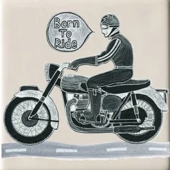 Moorland Pottery Coasters-Born To Ride Coaster by