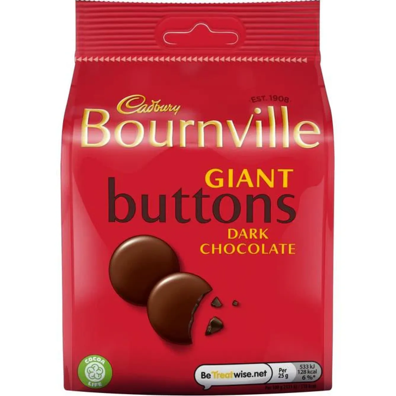 Cadbury Tea|Chocolate-Bournville Giant Buttons Dark Chocolate