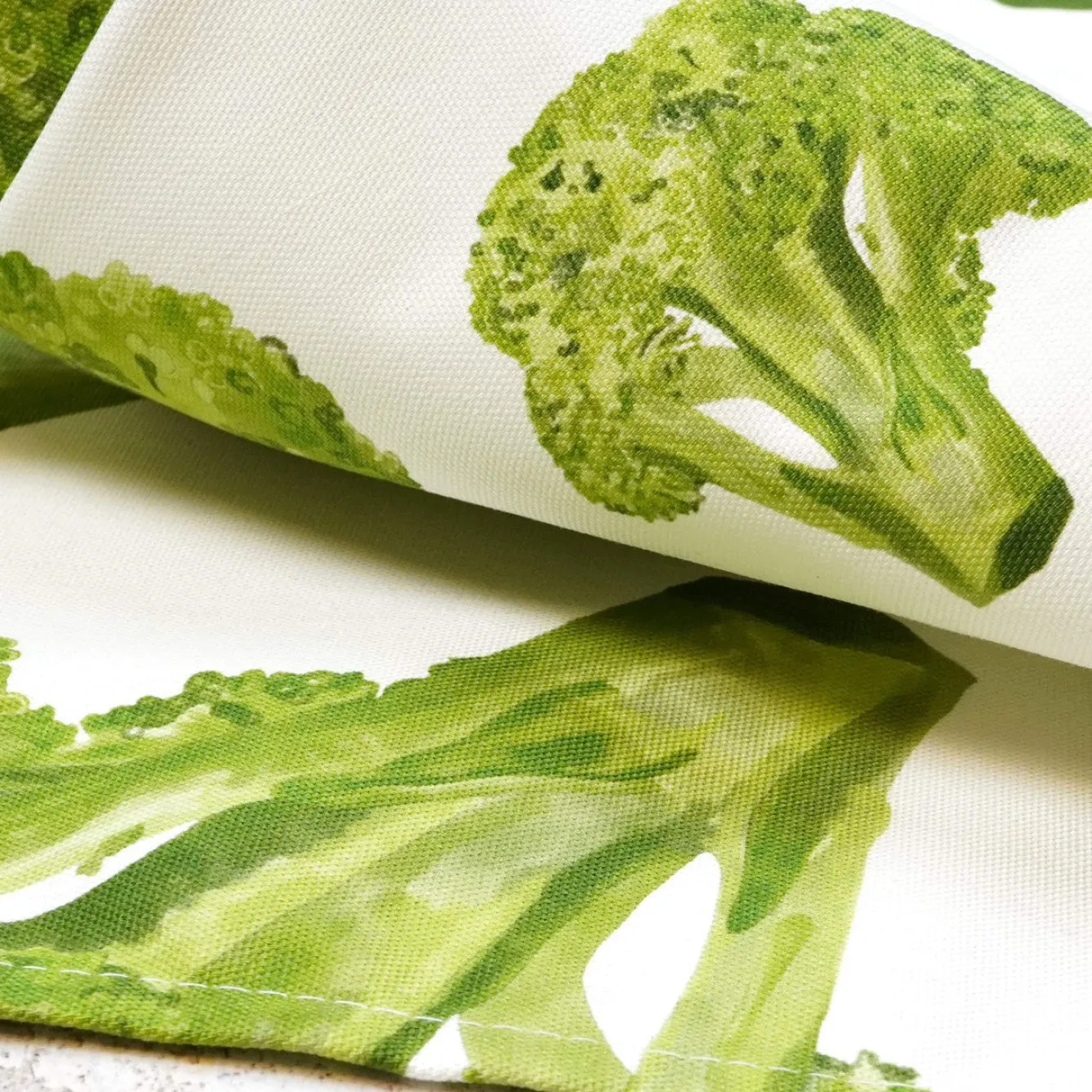 Corinne Alexander Tea|Tea Towels-Broccoli Tea Towel by