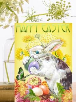 Madame Treacle Easter|Greeting Cards-Bunny Hugging Eggs Easter Card