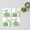Thornback & Peel Melamine|Coasters-Cactus & Bird Set of 4 Coasters
