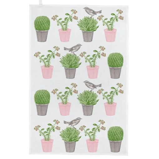 Thornback & Peel Tea|Tea Towels-Cactus & Bird Tea Towel