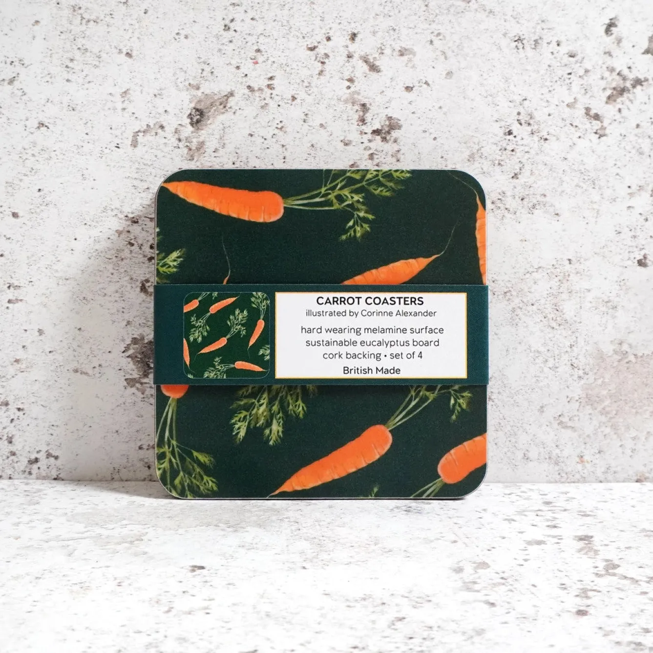Corinne Alexander Coasters-Carrot Coaster Set by