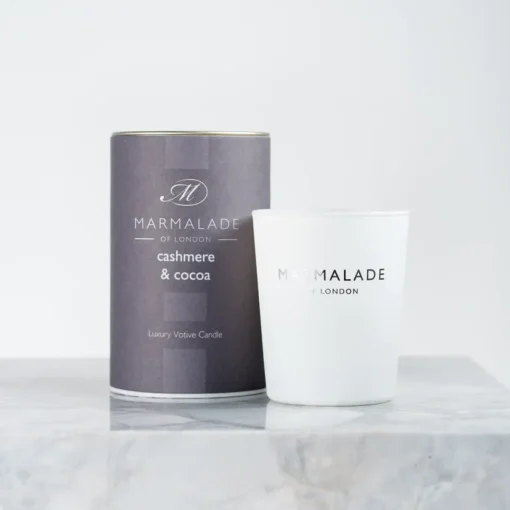 Marmalade of London Home Fragrance-Cashmere and Cocoa Luxury Glass Votive Candle