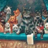 Madame Treacle Greeting Cards-Cats at the Theatre - Little Vintage Greeting Card