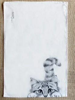 Katherine Sheard Designs Tea|Tea Towels-Chester Cat Tea Towel