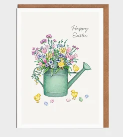 Lottie Murphy Easter-Chicks and Watering Can Easter Card