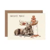 Bewilderbeest Greeting Cards-Chocolate Mousse Greetings Card