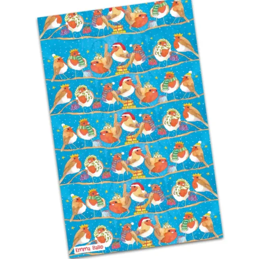Emma Ball Christmas|Tea-Christmas Robins Tea Towel