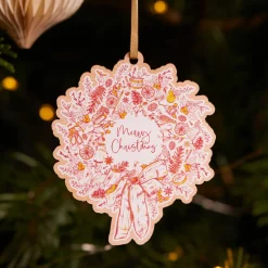 Victoria Eggs Christmas Decorations|Seasonal Decor-Christmas Wreath Wooden Decoration