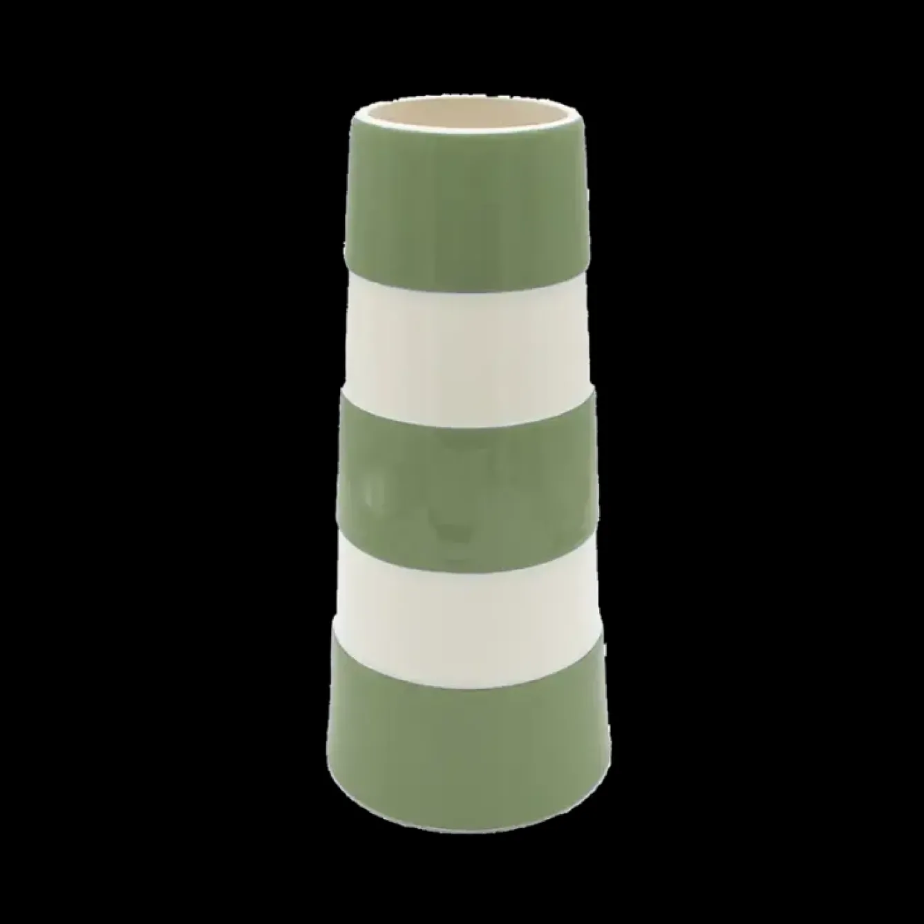 Cornishware Kitchenware-Tall Lighthouse Willow Green Vase