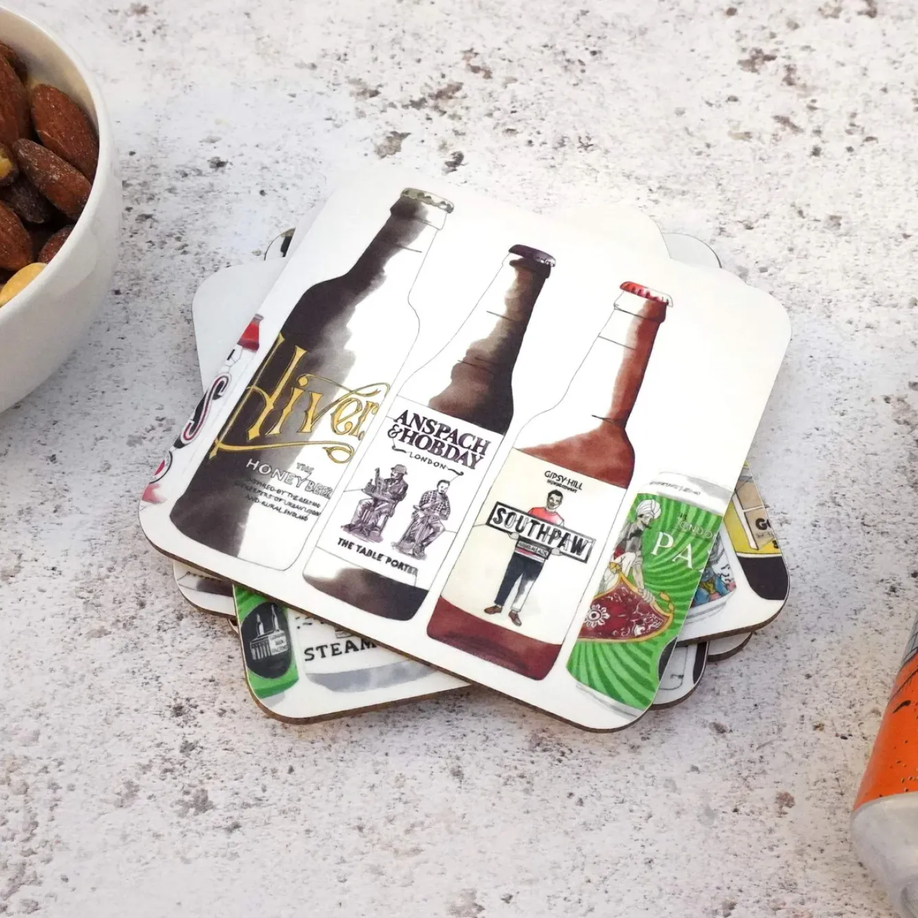 Corinne Alexander Father's Day|Coasters-Craft Beer Coaster Set by