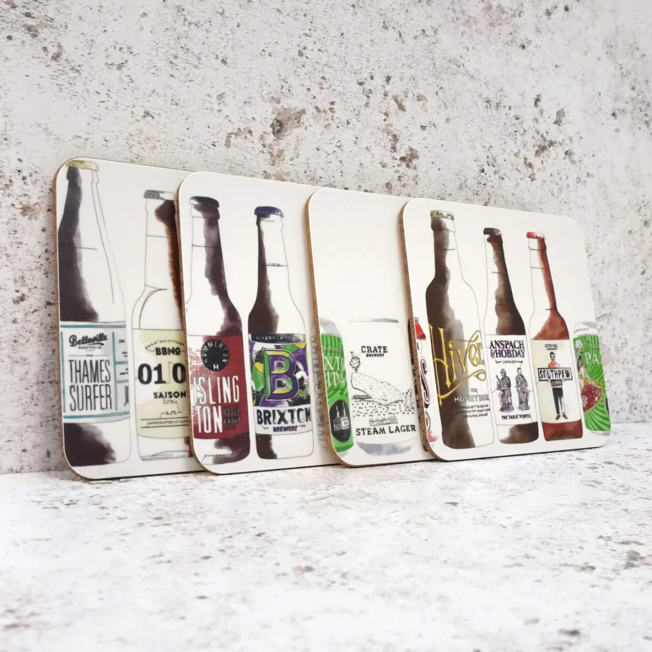 Corinne Alexander Father's Day|Coasters-Craft Beer Coaster Set by