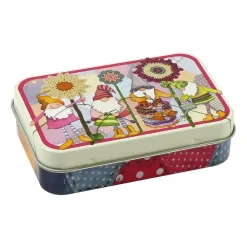 Emma Ball Storage-Crafting Gnomes Hinged Small Rectangular Tin
