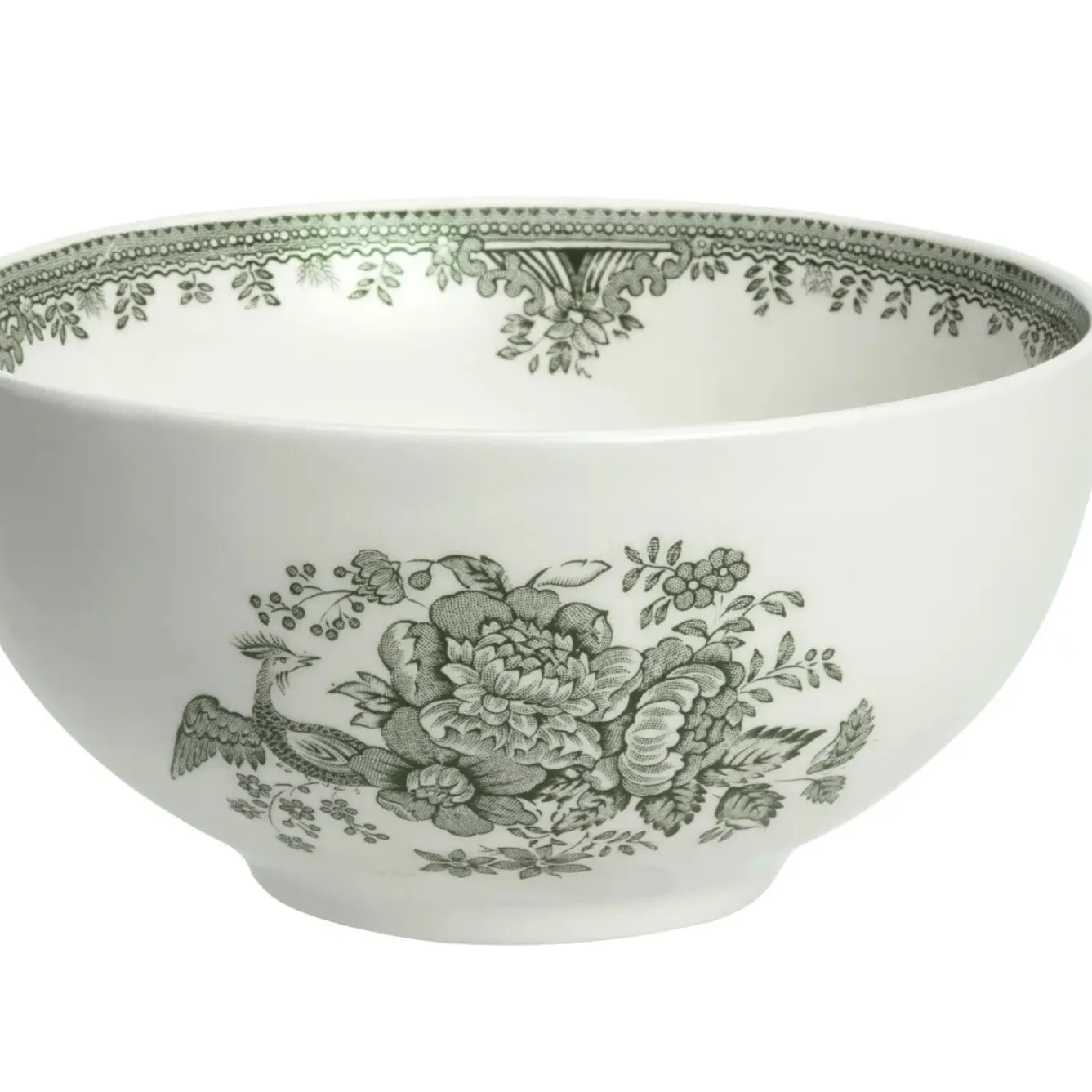 Burleigh Bowls & Dishes-Dark Green Asiatic Pheasants Small Footed Bowl - 6.25in/16cm