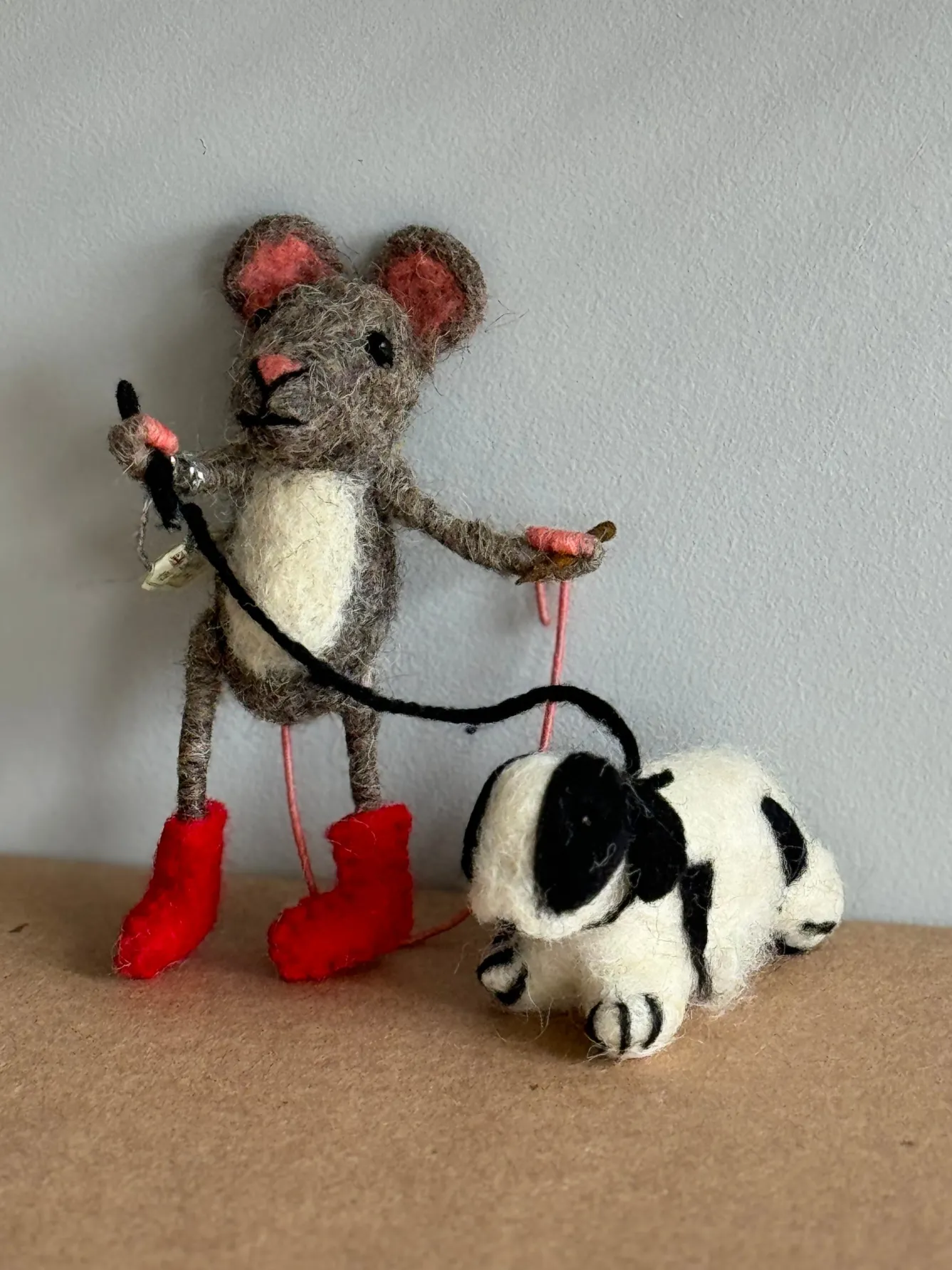 Sew Heart Felt Children-Dog Walker Felt Mouse with Spaniel