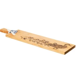 Selbrae Serving Plates & Boards-Duck & Ducklings Long Oak Serving Paddle