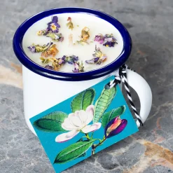 Madame Treacle Home Fragrance-Elderflower & Cedarwood Enamel Cup Candle