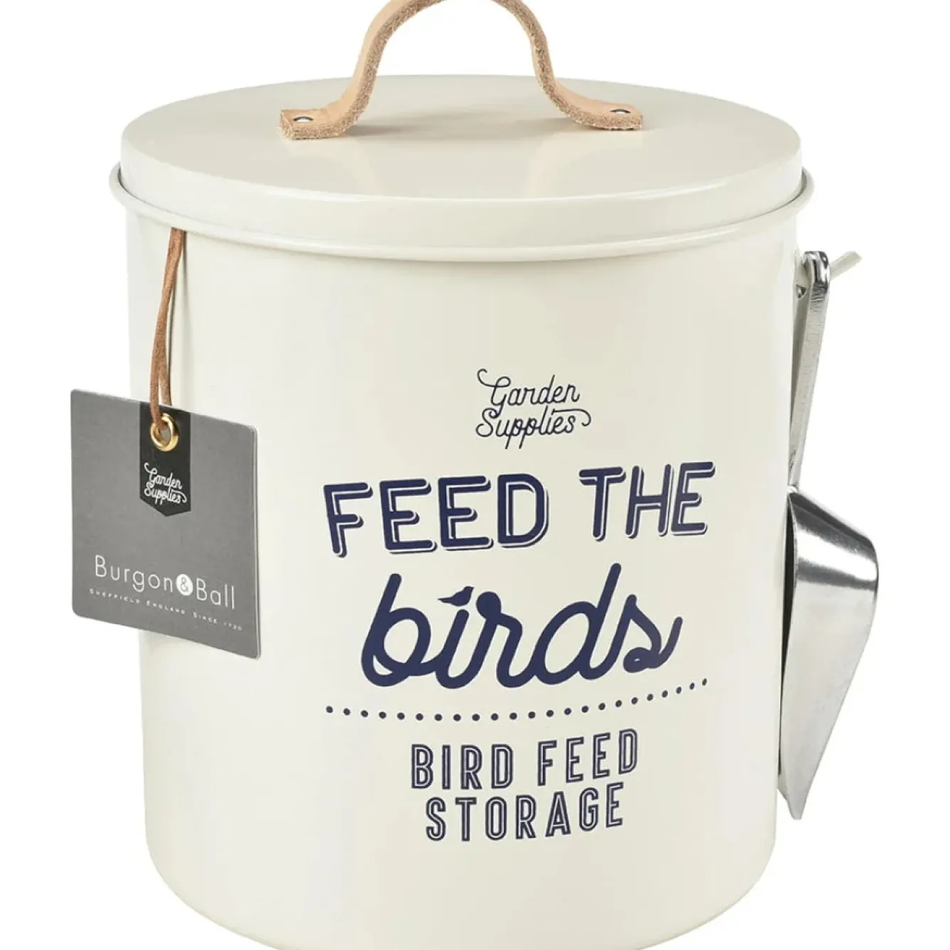 Burgon & Ball Gardening-'Feed the Birds' Bird Feed Tin in Stone