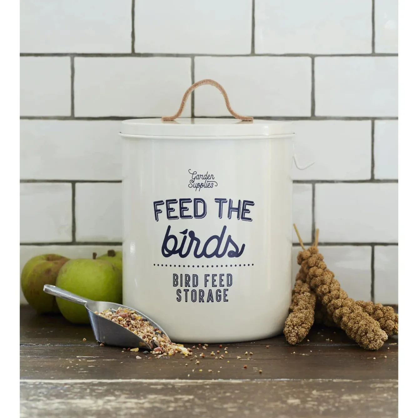 Burgon & Ball Gardening-'Feed the Birds' Bird Feed Tin in Stone