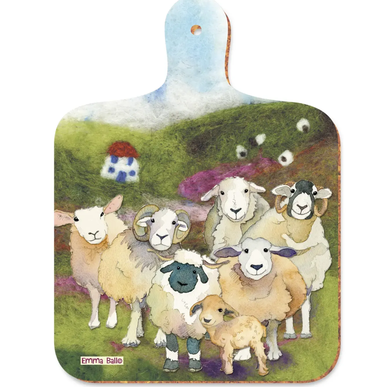 Emma Ball Chopping Boards-Felted Sheep Mini Chopping Board