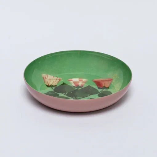 Roomytown Trays|Stationery-Festival of Flowers Round Enamel Printed Tray