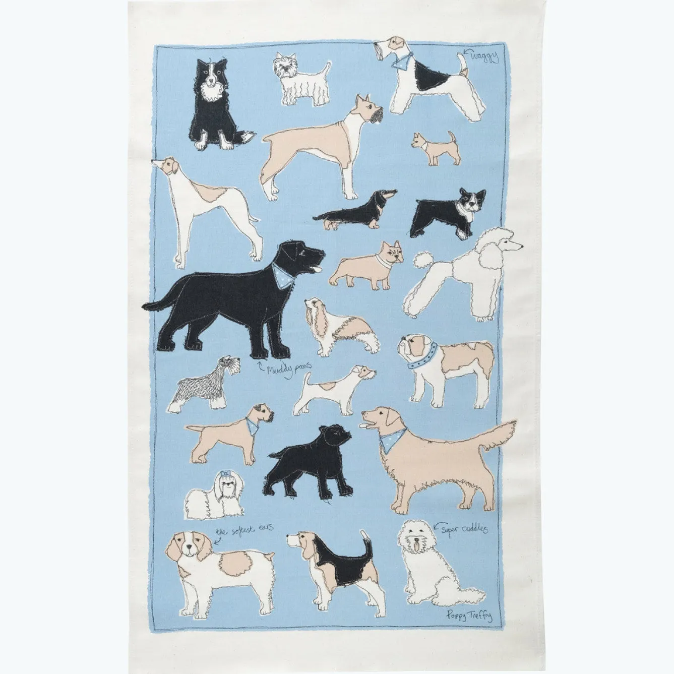 Poppy Treffry Tea|Tea Towels-Four Legged Friends Tea Towel