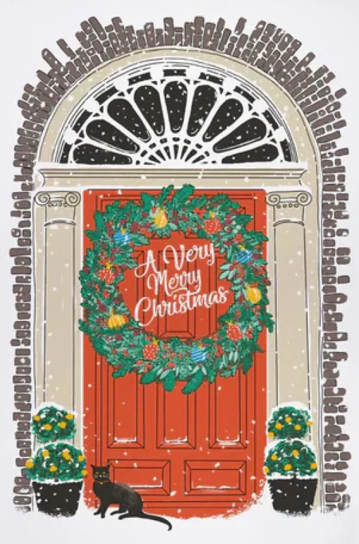 Ulster Weavers Christmas|Tea-Georgian Front Door Recycled Cotton Tea Towel