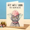 Bewilderbeest Greeting Cards-Get Well Soon - Ice Cream Helps Greetings Card