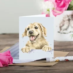 Wrendale Designs Greeting Cards-'Golden Boy' Labrador Gift Enclosure Card