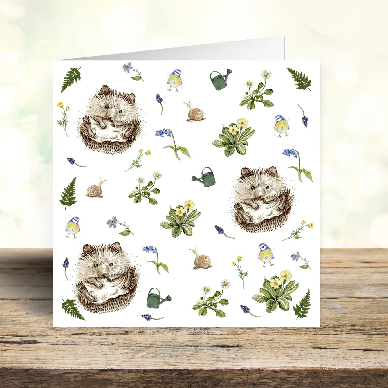 West Country Designs Greeting Cards-Happy Hedgehogs Art Card